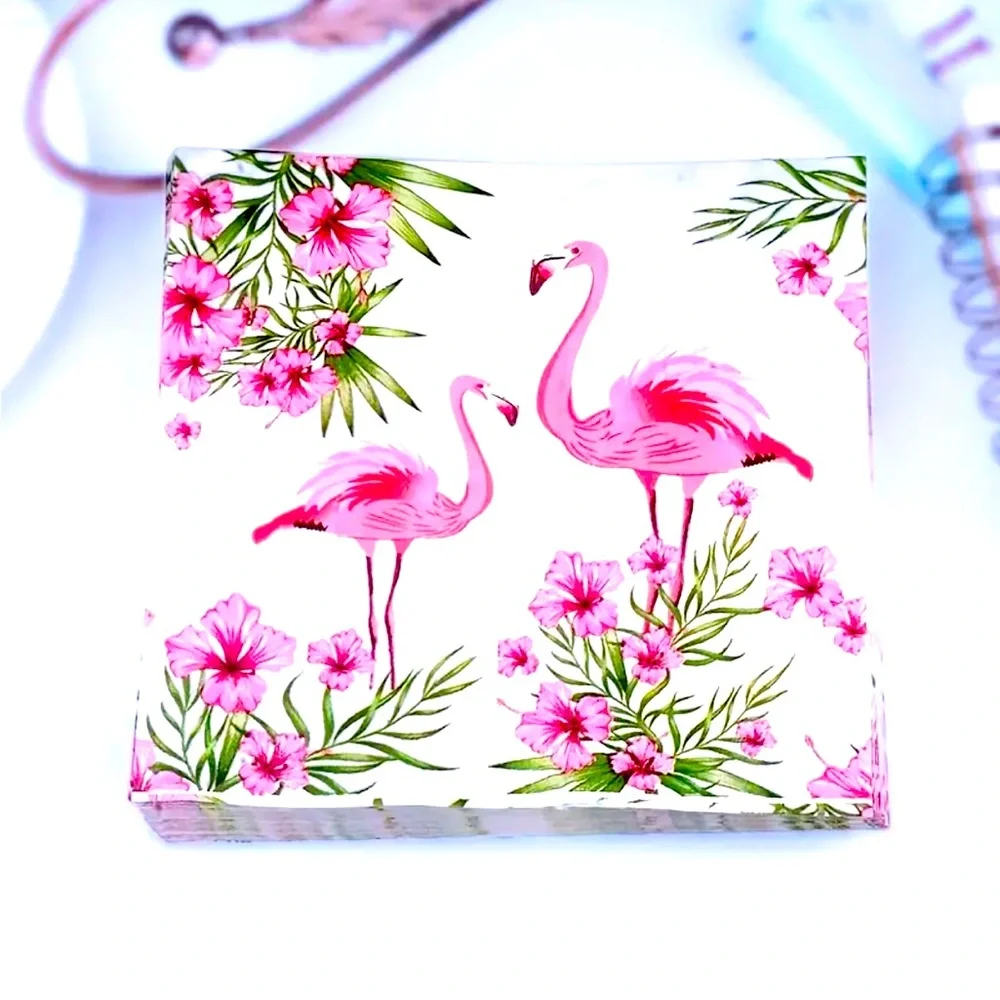 Pink Flamingo Hibiscus Luncheon Paper Napkins, 20 ct